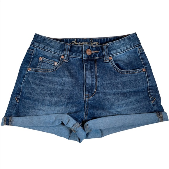 American Rag Cie Cuffed Jean Shorts Size 0 - Picture 2 of 6